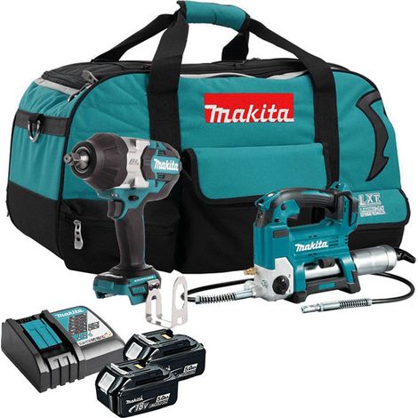Pack 2 utensili 18V LXT (2x5,0 Ah) (DGP180Z + DTW1002Z) - Makita DLX2465TX1