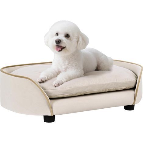 1 Canapé pour chien, velours, coussin amovible, housse lavable, support ferme, petits chiens (1/5)
