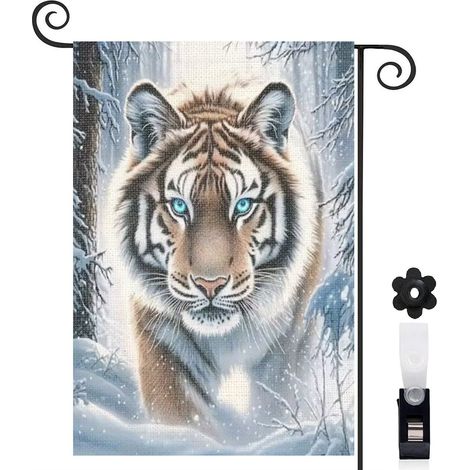 Drapeau de jardin décoratif décoration extérieure toile épaisse double face 30 x 45 cm pour porche et cour (1/5)