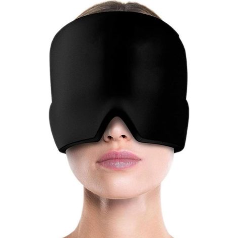Masque De Glace Anti Migraine Rafraîchissant,Poche De Glace En Gel Bandeau,Bonnet Anti Migraine,Migraine Cap Bonnet,Chapeau Cold Therapy Relief,Pour Soulagement Des Tensions, (1/5)