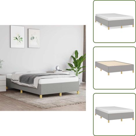 Bettgestell ohne Matratze Hellgrau 120x190 cm Stoff - Bettrahmen - Holzrahmen - Lattenrost - Einzelbett - Doppelbett (1/5)