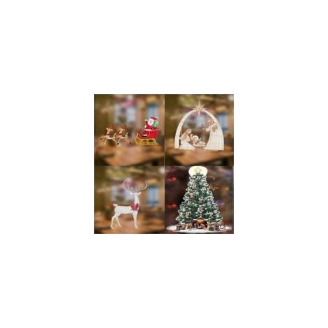 4er-Set Weihnachts-Wandaufkleber für Zuhause, Fenster und Wohnzimmer - Crezuo