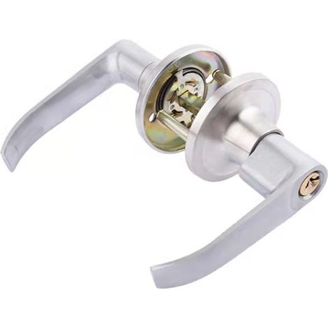 Poignée de porte industrielle 30 à 50 mm, verrou à 3 leviers, finition argent, cuivre et acier inoxydable, pour salle de bain. (1/5)