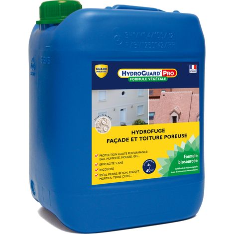 Guard Industrie – Hydrofuge et imperméabilisant végétal pour toiture – Non filmogène – Résistant aux UV et gel – Application simple – 4L