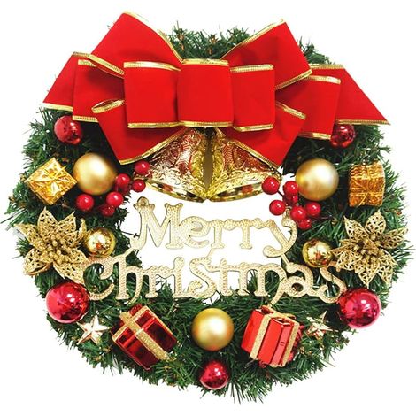 Couronne De Noël - 32 Cm - Avec Lumières Led - Pour Porte Fenêtre Intérieur Extérieur - 1 Pièce (1/5)