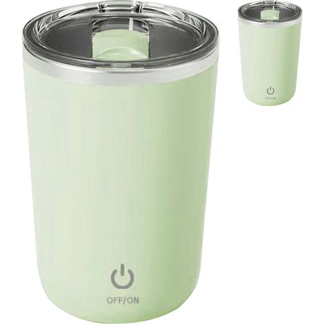 Tasse à mélanger magnétique automatique de 350 ml, lavable, avec revêtement intérieur en acier inoxydable, adaptée au lait. (1/5)