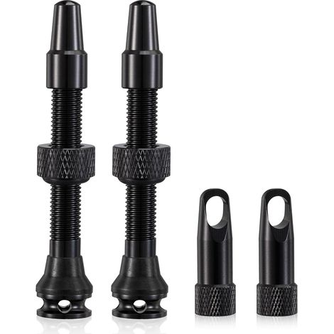 2Pièces Valves Presta Tubeless, Noir(44 mm) (1/2)