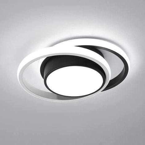 Goeco Plafoniera LED Rotonda Nero 32W 2350lm Luce Fredda 6500K – Design Moderno per Camera Soggiorno Corridoio Ingresso (1/5)