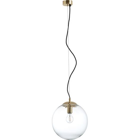 Suspensión OXY E27 40W ⌀250mm Cristal transparente Oro (1/3)