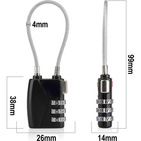 Cadenas de Sécurité Mini pour Valise, Sac de Sport, Armoire et Sac d'Ordinateur Approuvé TSA (1/5)