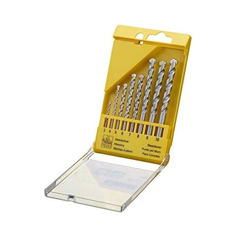 Dewalt – Jeu de forets béton 8 unités – Tailles 3 à 10mm – Pour maçonnerie, béton, pierre – Coffret ergonomique en plastique - DT9288-QZ (1/3)