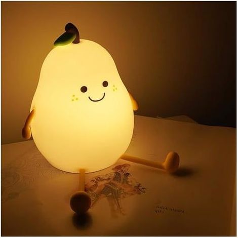 Veilleuse rechargeable pour enfants avec 7 couleurs, en silicone alimentaire doux et compressible (1/4)