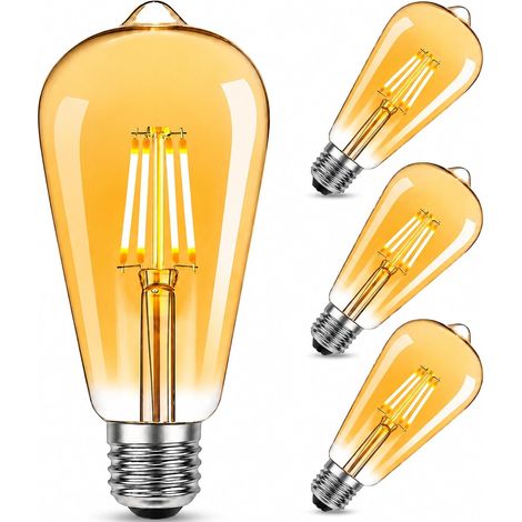 Vintage ampoules, lot de trois LED lampes blanc chaud E27 Vintage ampoules sont idéales pour la nostalgie et la maison café bar rétro éclairag (1/5)