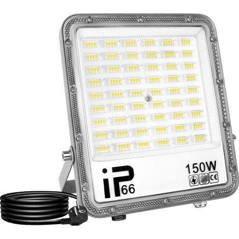 1x 150W projecteur d'extérieur led avec prise EU, 15000lm luminaire (1/5)