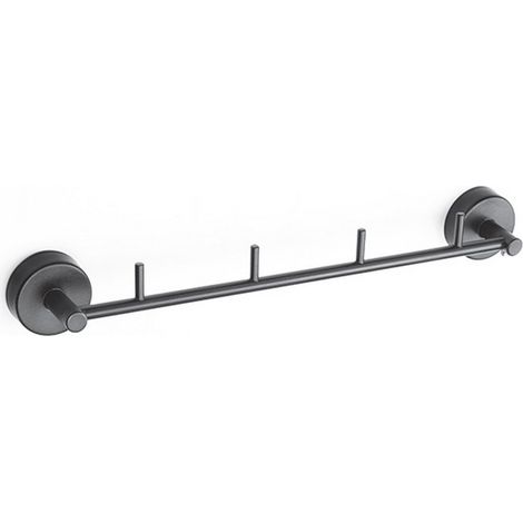 Porta salviette barra con 3 ganci in acciaio inox nero opaco  Monde-N kamalu