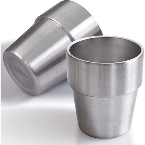Doppelwandige Edelstahlbecher 300 ml für Grillabende, Zuhause, Büro und Partys 2er Set (1/5)