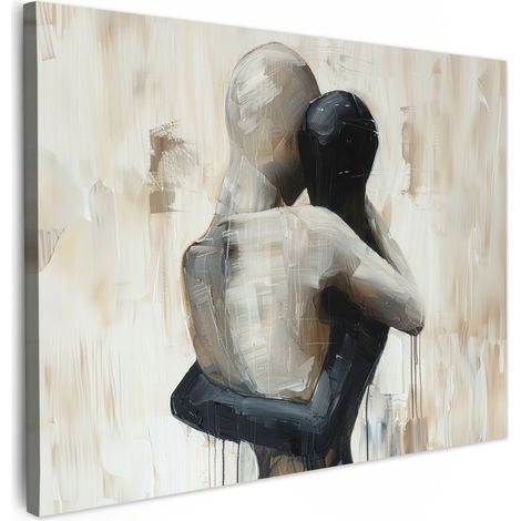 Canvas Print Abstract - Love - Black and white - Modern 40x30 cm
