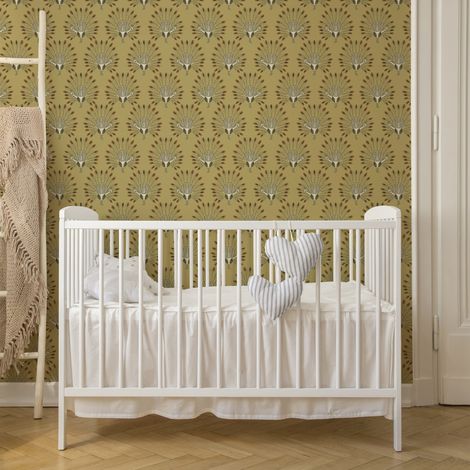 Papier peint intissé Paons Vintage 1005 x 52cm Ocre