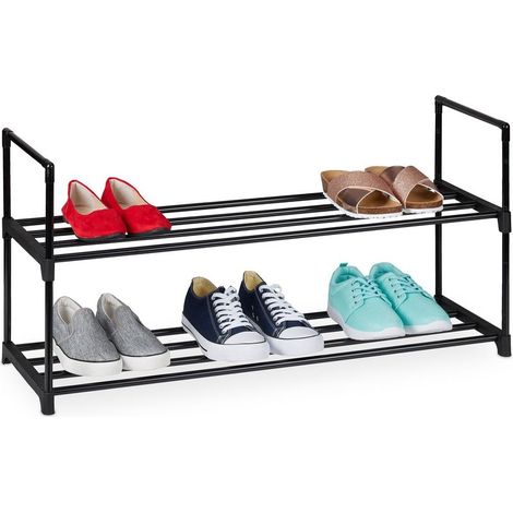 Shoe Rack, Stackable Metal Frame With Plastic Tiers (1/5)