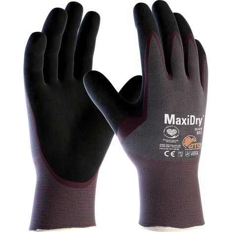 ATG® Nylon-Strickhandschuhe MaxiDry® (56-424) grau/violett/schwarz 23717 Gr.07 (1/4)