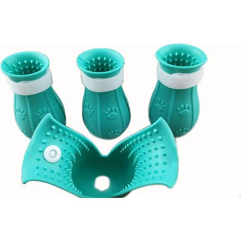 Bottes de chat pour chats seulement, anti - rayures couvre - pied de chat réglable chaussures anti - crevaison (bleu) (1/5)