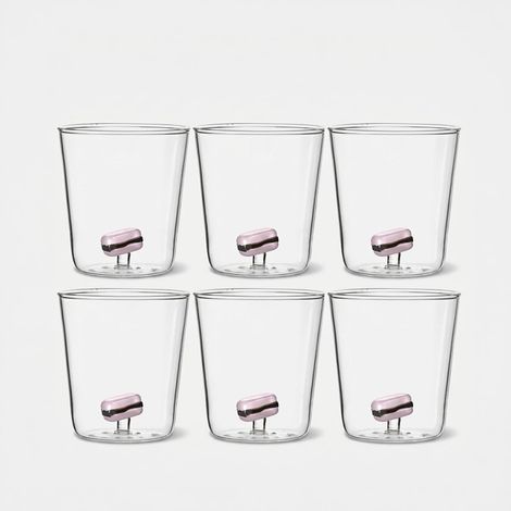 Lot de 6 verres artisanaux en verre Made in Italy Sandwich (1/2)