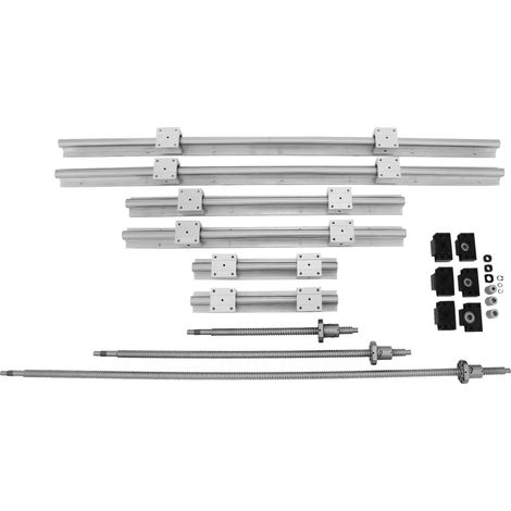 Kit de rails linéaires SBR20 + 3 vis à billes RM1605-350/650/1050 mm pour CNC + kit de fixation BK/BF12 (1/5)