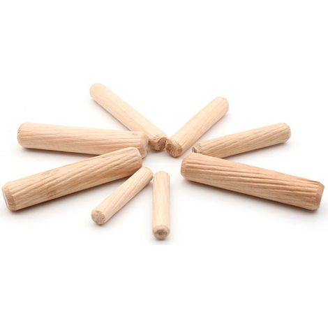Irovami 100er-Packung geriffelte Holzdübel 6 mm x 40 mm, Montagestifte für Möbel, Schränke, Regale – Holzbearbeitung und Heimwerken (1/5)