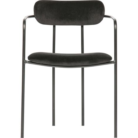 Chaise moderne en velours noir TILLY (1/5)