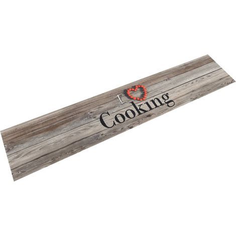 Tapis de cuisine lavable, Gris Cuisine, 60 x 300 cm, velours (1/5)