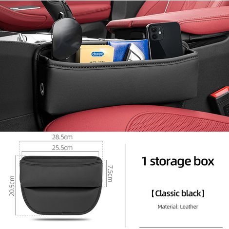(Noir classique, 1 pièce) Sac de rangement en cuir PU pour siège auto Mercedes-Benz W204 W205 W211 W203 ML320 Vito Cla GLB - Comblement de l'espace entre la console centrale et le siège (1/5)