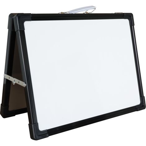 Pizarra blanca portátil con borde negro 30x40 cm
