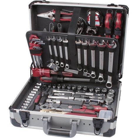 Kraftwerk – Coffret multi-outils 158 pièces – Raccords 1/4" et 1/2" – Embouts à six pans – Outils pour automobile et bâtiment (1/4)