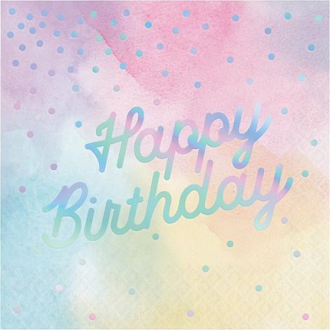 Serviette Happy Birthday en papier x16 - Anniversary House