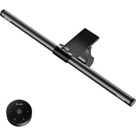 Lampe Écran avec Télécommande Monitor Light Bar 40 cm Noir 76 LEDs, Télécommande Tactile, Adapté aux Ecrans Incurvés, Protection des Yeux, Barre Lumineuse pour Bureau Gaming (1/5)