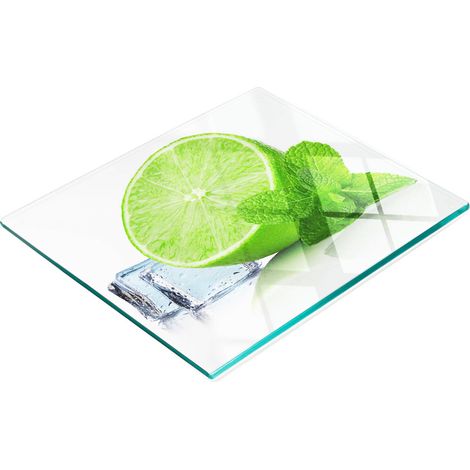 Tabla de cortar decorativa de cristal para cocina, color lima con hielo, 60x52 cm. (1/5)