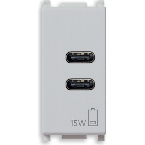VIMAR - 14292.CC.SL Alimentatore USB C+C 15W 3A 5V 1M Silver