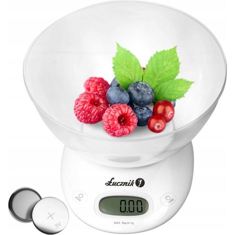 Bilancia elettronica da cucina con ciotola, display LCD di precisione, piccola, fino a 5 kg