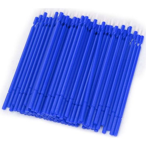 100 Brossettes Dentaires Micro Applicateurs Jetables Flexibles Coudables Bleu (Lot de 100) (1/5)