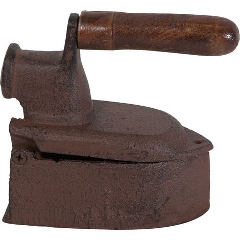 Set 2 Bügeleisen aus Gusseisen mit antikiertem Rost-Finish L14xPR6,5xH13,5 cm