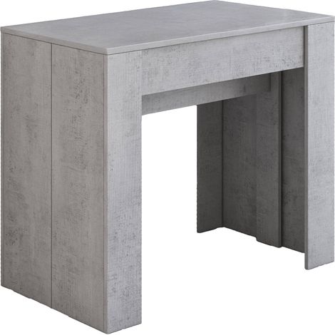 Dmora - Consola extensible Vaelis, transformable en mesa de comedor, ahorra espacio y extensible hasta 237 cm, 90-237x76,6x90 cm, Gris
