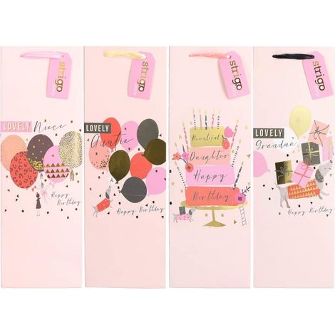 Bolsa de regalo para fiestas 12x36x9cm mezcla strigo