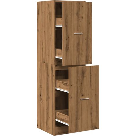 Armario boticario funcional madera de ingeniería 40 x 41 x 144,5 cm estilo vintage madera de roble hecha a mano 020055666 (1/5)