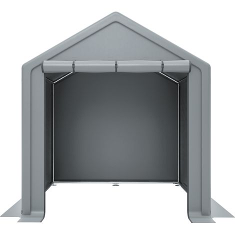 CHICFURN Garage per bici 190x170x200 cm in metallo grigio scuro, telo PE, da esterno