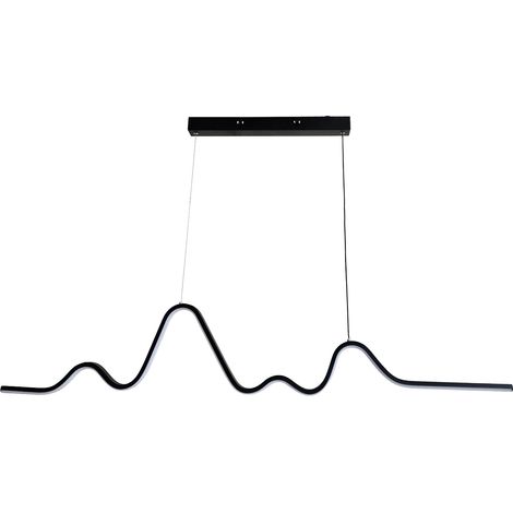 Lampadario a led 25 watt lampada moderna a sospensione zig za nero luce fredda 6500k (1/5)