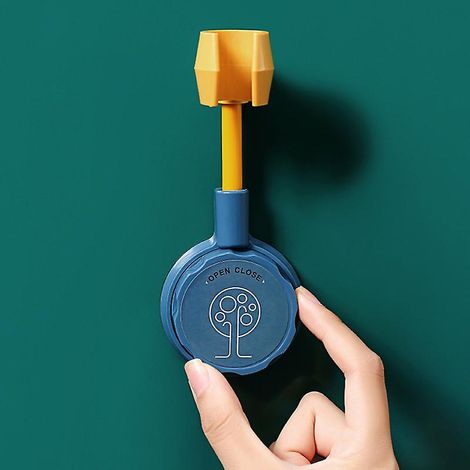 Support de pommeau de douche jaune en acier inoxydable, fixation murale à angle réglable, sans perçage, étanche et résistant à l'humidité, ventouse à vide (1/5)