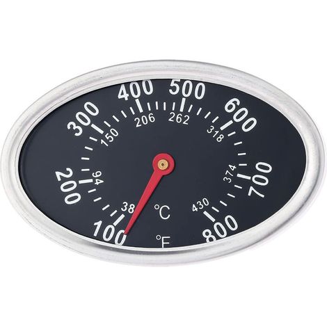 Grillthermometer Ersatz, 3 Zoll BBQ Gauge Edelstahl Hitzeanzeige, Ovale Grilltemperatur (1/4)