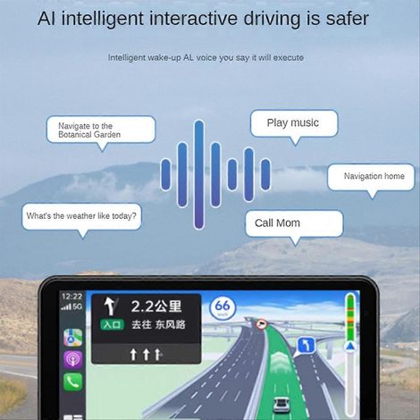 Système de navigation GPS pour moto, écran Carplay, moniteur de voiture sans fil (1/5)