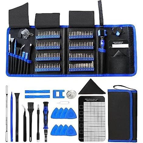 142-in-1 Präzisionsschraubendreher-Set, Optikerbrille mit magnetischen 120 Bits zur Reparatur von Elektronikgeräten, Laptops, Kleingeräten, Handys, PS4s und Uhren - (1/5)