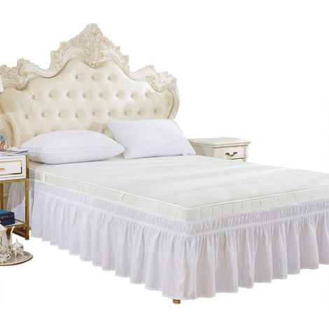Jupe de lit - - Queen - Polyester élastique - Facile à installer - Lavable en machine (1/4)